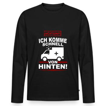 Rettungsdienst - Männer Premium Bio Langarmshirt - Schwarz - Vorne - Nico (187cm)