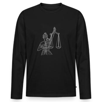 Zodiac Libra white - Men's Premium Organic Long Sleeve Shirt - black - Front - Nico (187cm)
