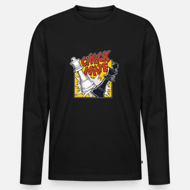 CHECKMATE (Schachmatt) - Männer Premium Bio Langarmshirt - Schwarz