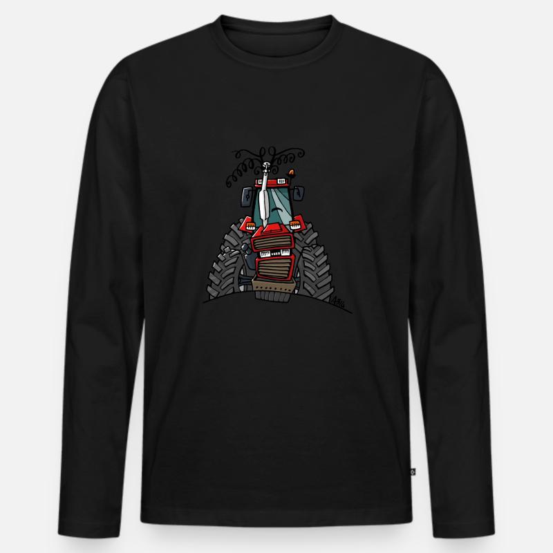 0504 Fall 856XL - Männer Premium Bio Langarmshirt - Schwarz