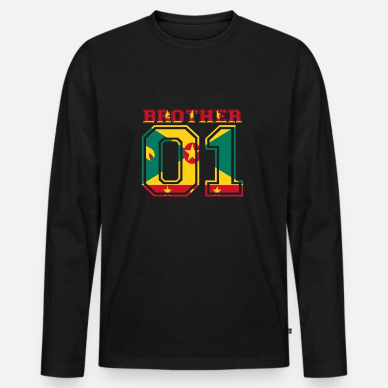 bruder brother 01 king Grenada - Männer Premium Bio Langarmshirt - Schwarz