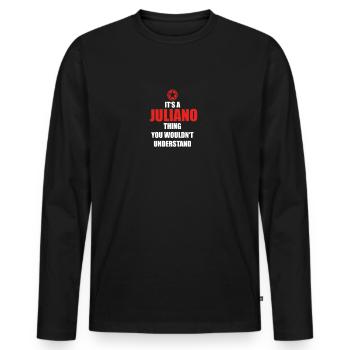Cadeau il sa chose anniversaire comprendre JULIANO - T-shirt manches longues Premium bio Homme - noir - Devant - Nico (187cm)