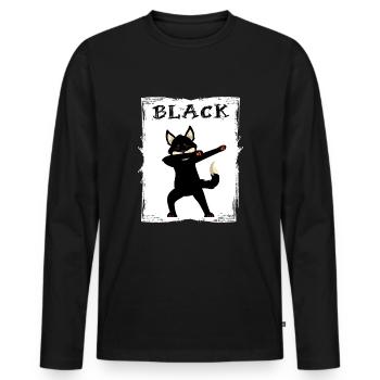 black fox tolerance equality black - Men's Premium Organic Long Sleeve Shirt - black - Front - Nico (187cm)