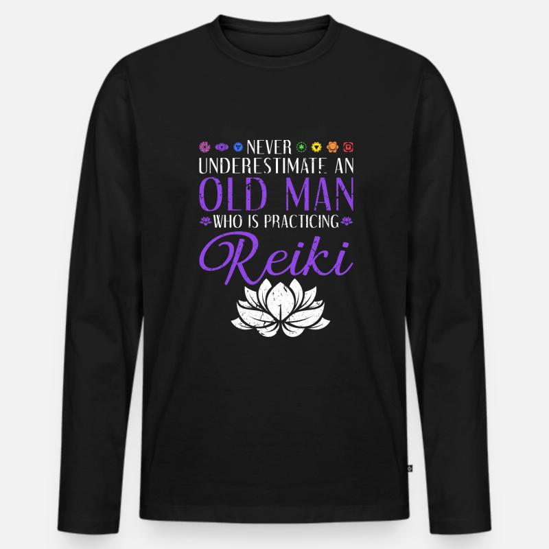 Reiki Meister - Männer Premium Bio Langarmshirt - Schwarz