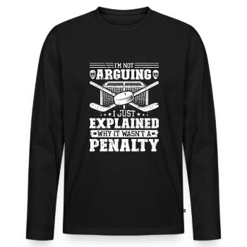Hockeyspieler Penalty Eishockey - Männer Premium Bio Langarmshirt - Schwarz - Vorne - Nico (187cm)