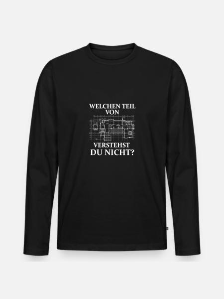 WelchenTeil von Architekur / technisches Zeichnen - Männer Premium Bio Langarmshirt - Schwarz
