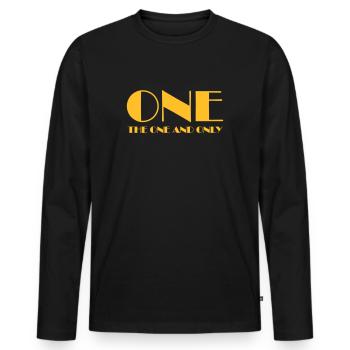 ONE - Männer Premium Bio Langarmshirt - Schwarz - Vorne - Nico (187cm)