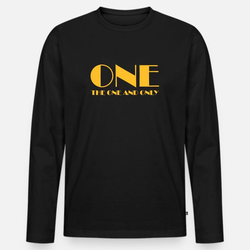 ONE - Männer Premium Bio Langarmshirt - Schwarz