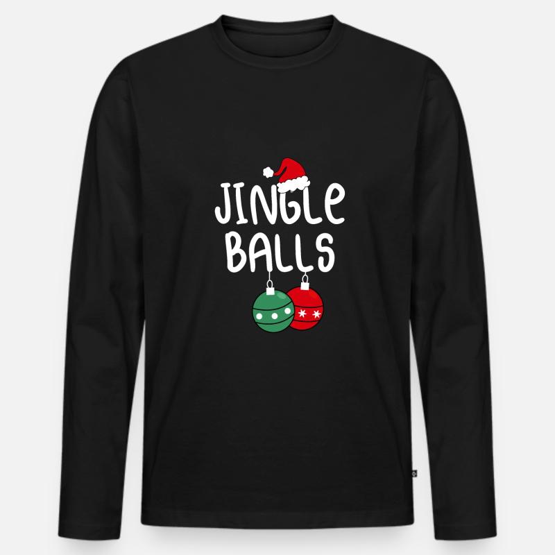 Jingle Bälle - Männer Premium Bio Langarmshirt - Schwarz