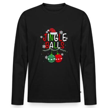 Boules de jingle - T-shirt manches longues Premium bio Homme - noir - Devant - Nico (187cm)
