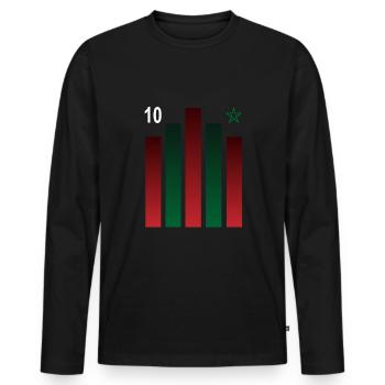 Maroc - T-shirt manches longues Premium bio Homme - noir - Devant - Nico (187cm)