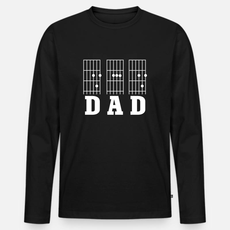 Guitar Dad - Männer Premium Bio Langarmshirt - Schwarz
