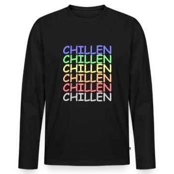 Chillen Chillen Chillen - Männer Premium Bio Langarmshirt - Schwarz - Vorne - Nico (187cm)