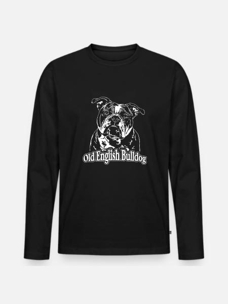 OEB OLD ENGLISH BULLDOG Dog Portrait Wilsigns - Men's Premium Organic Long Sleeve Shirt - black