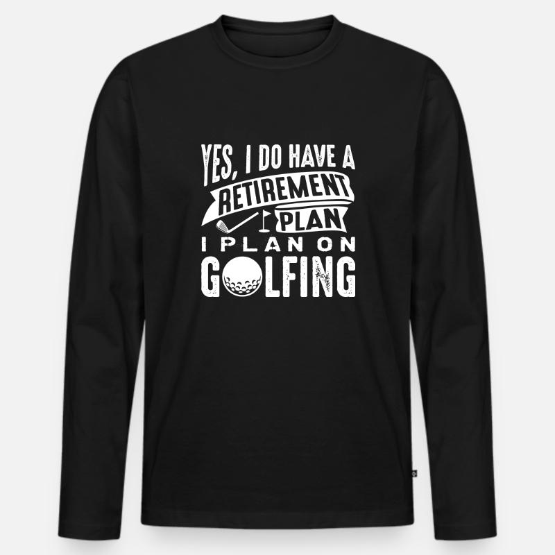 Ruhestandsplan Golfen - Männer Premium Bio Langarmshirt - Schwarz