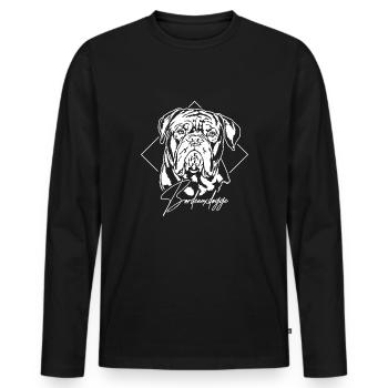 DOGUE de Bordeaux Portrait Chiens Wilsigns - T-shirt manches longues Premium bio Homme - noir - Devant - Nico (187cm)