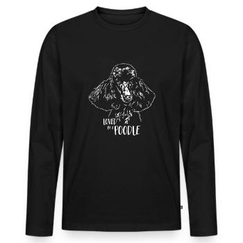 Aimé par un chien caniche chien caniche disant Wilsigns - T-shirt manches longues Premium bio Homme - noir - Devant - Nico (187cm)