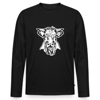 Cow Ox Bull Portrait Pasture Animal Wilsigns - Men's Premium Organic Long Sleeve Shirt - black - Front - Nico (187cm)