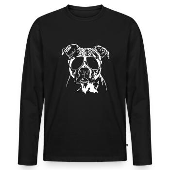 American Staffordshire Terrier cool dogs Wilsigns - Men's Premium Organic Long Sleeve Shirt - black - Front - Nico (187cm)