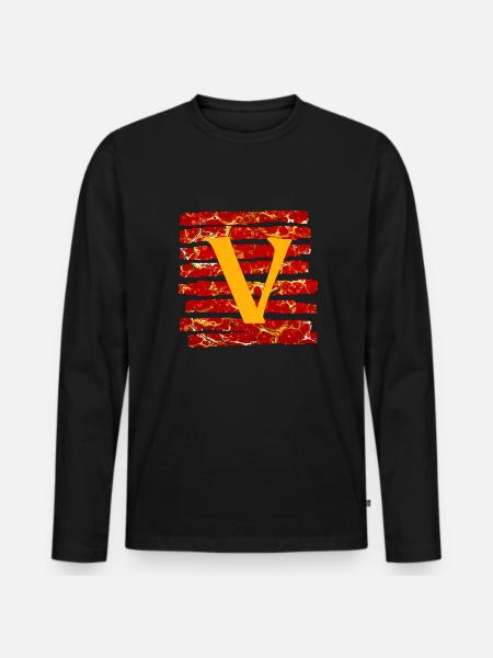 Strip E 232 V - Men's Premium Organic Long Sleeve Shirt - black