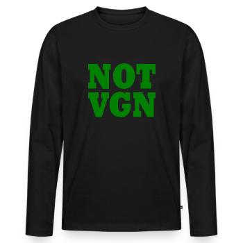 Not vegan - T-shirt manches longues Premium bio Homme - noir - Devant - Nico (187cm)