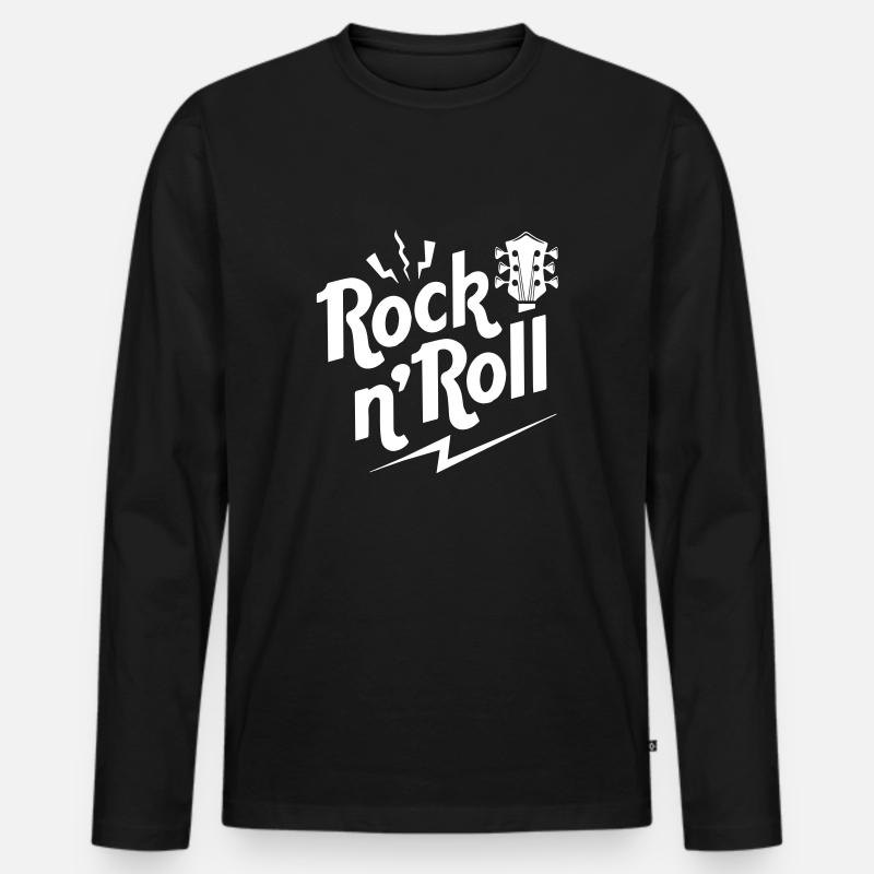 Rock n Roll - Männer Premium Bio Langarmshirt - Schwarz