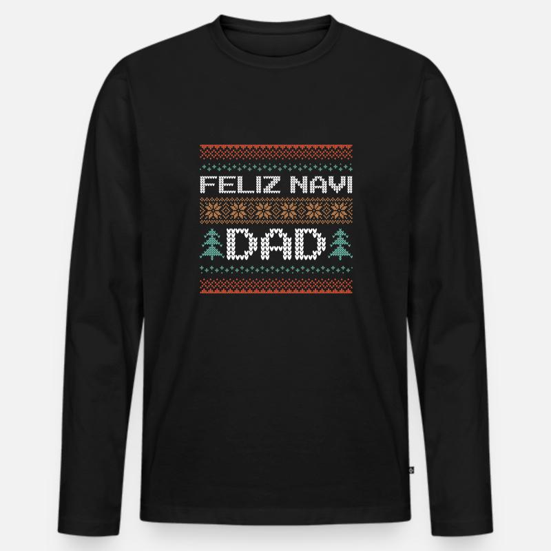 Feliz Navidad - Männer Premium Bio Langarmshirt - Schwarz