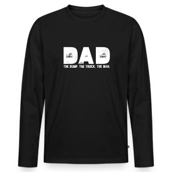 Camion benne à benne basculante disant drôle cadeau - T-shirt manches longues Premium bio Homme - noir - Devant - Nico (187cm)