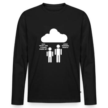 Cloud Linux - Männer Premium Bio Langarmshirt - Schwarz - Vorne - Nico (187cm)