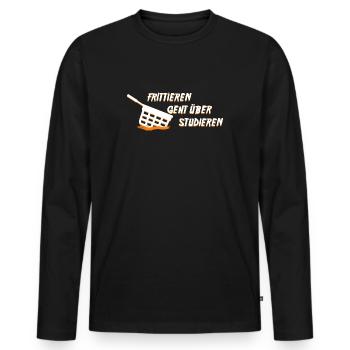 Frittieren - Männer Premium Bio Langarmshirt - Schwarz - Vorne - Nico (187cm)
