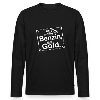 Tankrabatt Benzin Diesel Gold Benzinpreis - Männer Premium Bio Langarmshirt - Schwarz - Vorne - Nico (187cm)