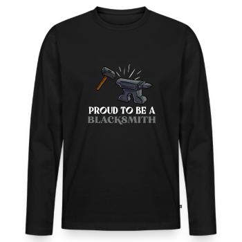 Schmied Handwerk Goldschmied Schmiedekunst - Männer Premium Bio Langarmshirt - Schwarz - Vorne - Nico (187cm)