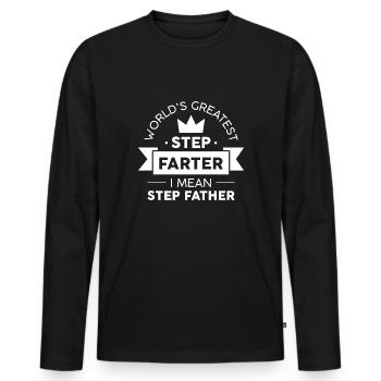 Étape Farter - T-shirt manches longues Premium bio Homme - noir - Devant - Nico (187cm)