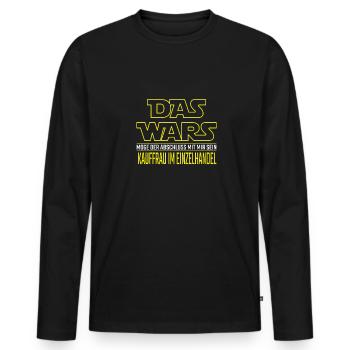 Das Wars Abschluss Kauffrau im Einzelhandel - Männer Premium Bio Langarmshirt - Schwarz - Vorne - Nico (187cm)