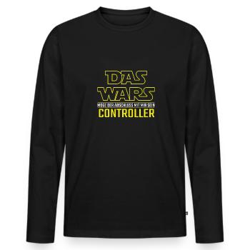 The Wars Conclusion Controller Gift Idea - Men's Premium Organic Long Sleeve Shirt - black - Front - Nico (187cm)
