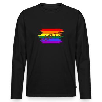 LGBTQ Gay Pride CSD - Männer Premium Bio Langarmshirt - Schwarz - Vorne - Nico (187cm)