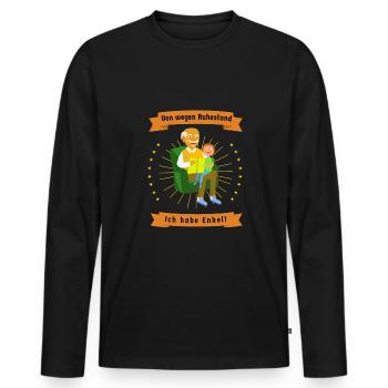 Rentner mit Enkel mögen Vorlesen - Männer Premium Bio Langarmshirt - Schwarz - Vorne - Nico (187cm)