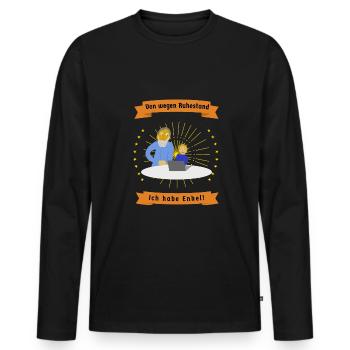 Rentner und Enkel am Computer - Männer Premium Bio Langarmshirt - Schwarz - Vorne - Nico (187cm)