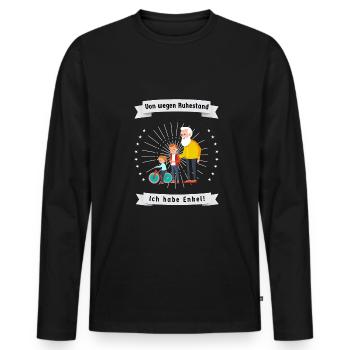 Rentner mit Enkel haben immer was zu tun - Männer Premium Bio Langarmshirt - Schwarz - Vorne - Nico (187cm)