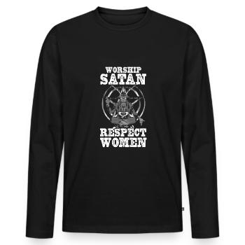 Satanism Satanic Baphomet Goat Worship Satan - Men's Premium Organic Long Sleeve Shirt - black - Front - Nico (187cm)
