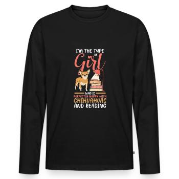 Les amoureux des chiens sont parfaitement satisfaits de - T-shirt manches longues Premium bio Homme - noir - Devant - Nico (187cm)
