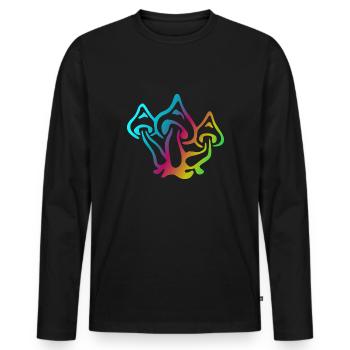 Champignons Magic Mushrooms Goa Psytrance Festival - T-shirt manches longues Premium bio Homme - noir - Devant - Nico (187cm)
