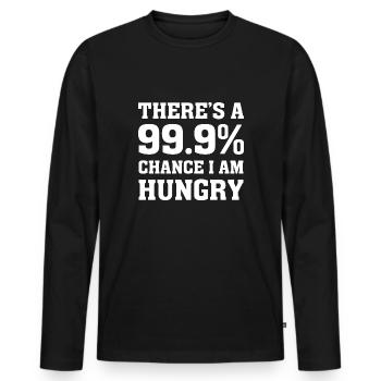 J'ai faim - T-shirt manches longues Premium bio Homme - noir - Devant - Nico (187cm)
