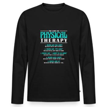 Physiothérapie Physiothérapie Physiothérapeute - T-shirt manches longues Premium bio Homme - noir - Devant - Nico (187cm)