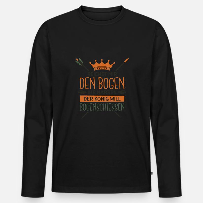 Bogen Bogensport Bogenschießen Bogenschütze - Männer Premium Bio Langarmshirt - Schwarz
