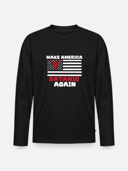 Satan Teufel Gothik Dämon Amerika Satanic Hexe - Männer Premium Bio Langarmshirt - Schwarz