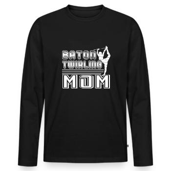 Baton Twirling Baton Twirling Mom - Men's Premium Organic Long Sleeve Shirt - black - Front - Nico (187cm)