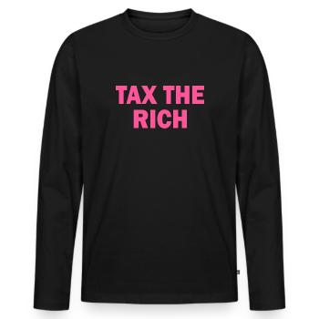 Tax the rich - Männer Premium Bio Langarmshirt - Schwarz - Vorne - Nico (187cm)