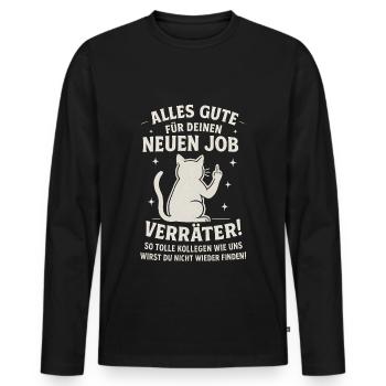 Kollegen Abschied Kollege Jobwechsel - Männer Premium Bio Langarmshirt - Schwarz - Vorne - Nico (187cm)