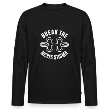 Break the ME/CFS Stigma - Männer Premium Bio Langarmshirt - Schwarz - Vorne - Nico (187cm)